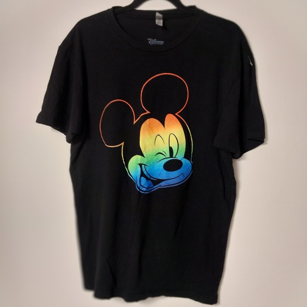 Next Level Apparel Rainbow Mickey Graphic T-Shirt